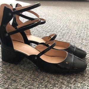 Zara Black Patent Leather Babydoll flats